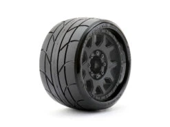 1/8 SGT 3.8 Super Sonic Tires Mounted On Black Claw Rims, Medium Soft, Belted, 17mm 1/2" Offset (for