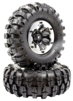 APEX APEX RC PRODUCTS 1.9" BLACK "K2" WHEELS + 108MM "MUNCHER" CRAWLER TIRES #6155