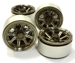 Integy 1.9 Size Billet Machined Alloy 8 Spoke Wheel(4) High Mass Type For Scale Crawler C26613GUN
