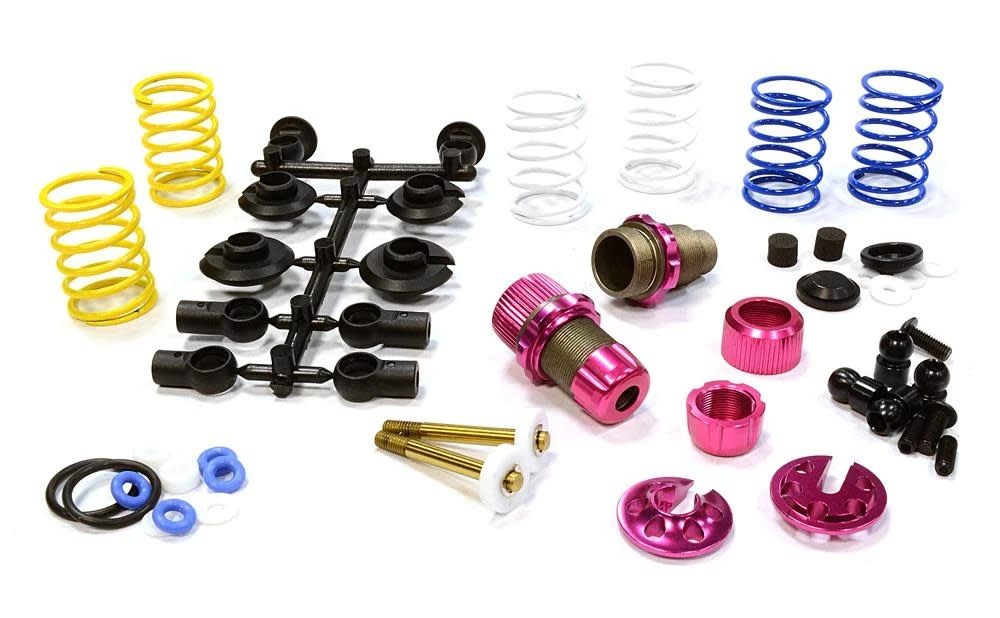 Integy XSR11 Competition 52-55mm Racing Shock (2) For 1/10 Touring Car & Drift Car C25910PINK 4 Integy XSR11 Competition 52-55mm Racing Shock (2) For 1/10 Touring Car & Drift Car C25910PINK - Image 2