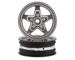 LOSI Front Wheel, Satin Chrome (2): 22S Drag