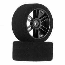 Rear 30mm Nitro Touring Foam Tire, Blk Whl, 38 (2)