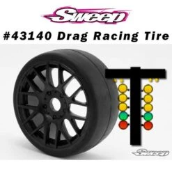 SWEEP SWEEP GT2 Drag Racing-Speed Runs BELTED Preglued Wheel Option Tires 2pcs Set 17mm HEX